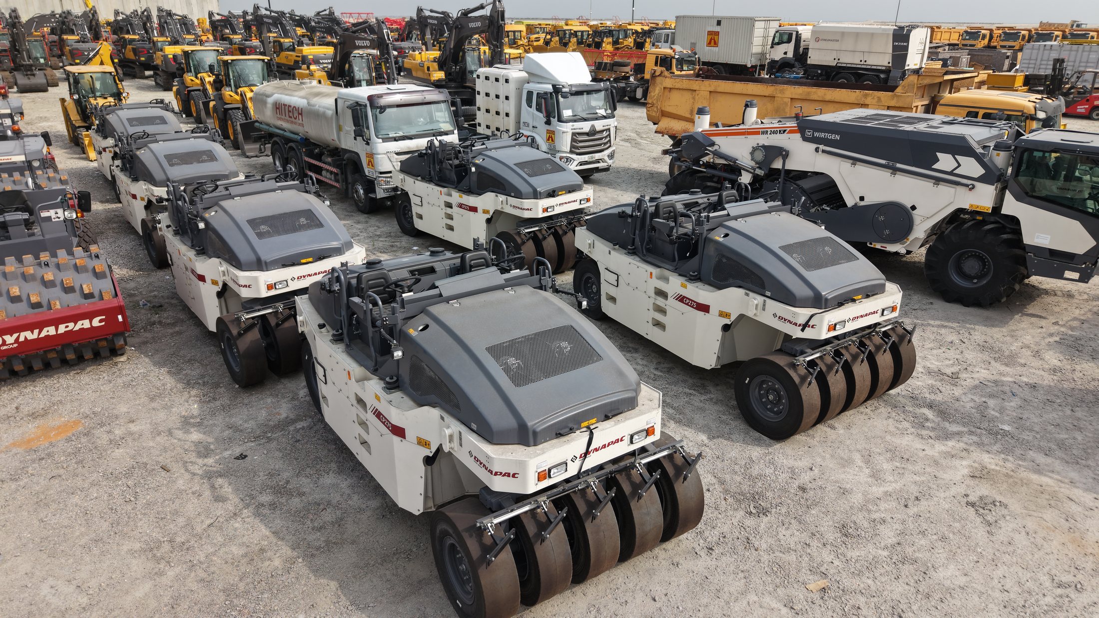 Dynapac pneumatic tyre rollers arranged for road compaction works