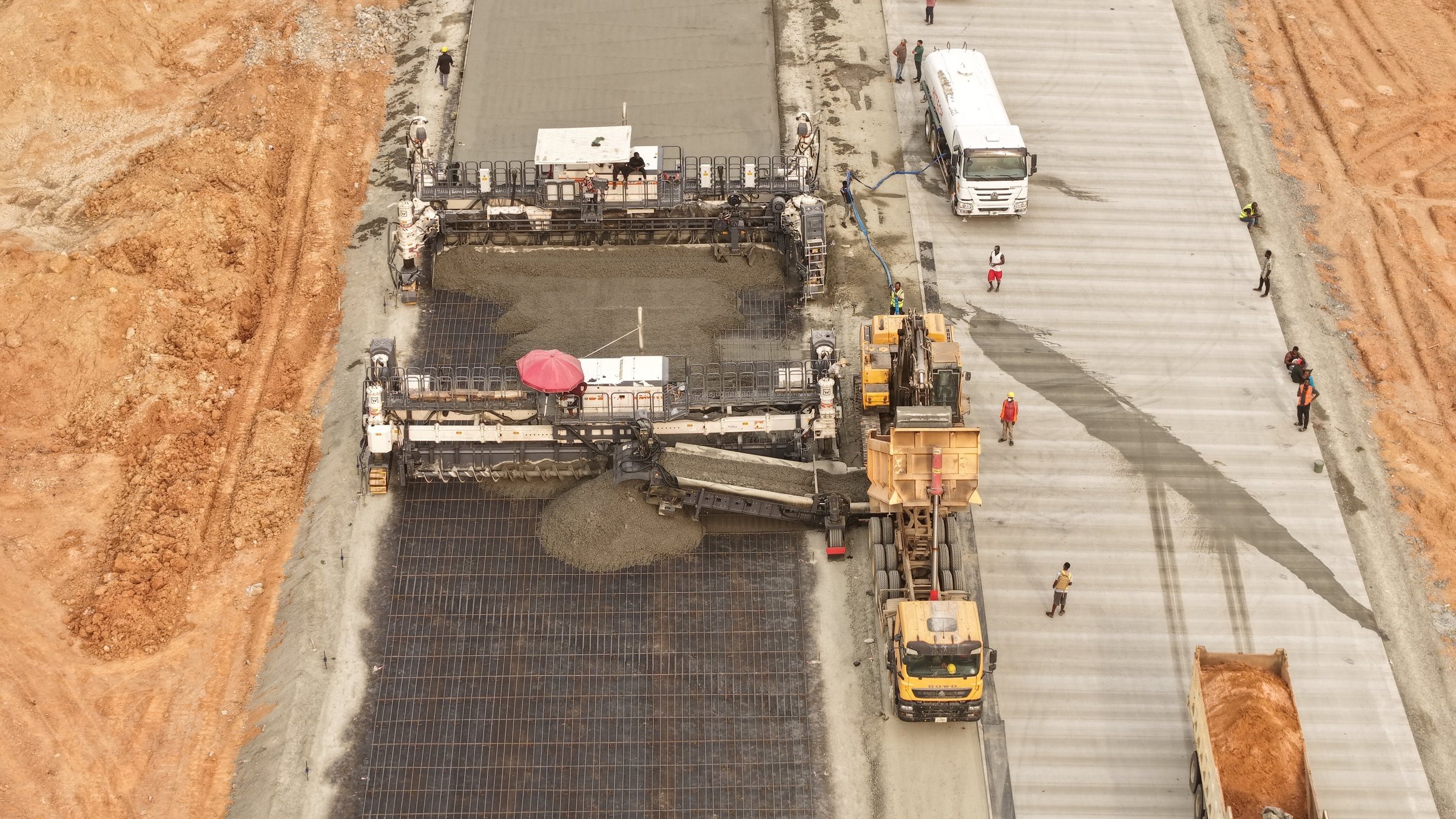 Section 3B Calabar paving works with concrete placement equipment