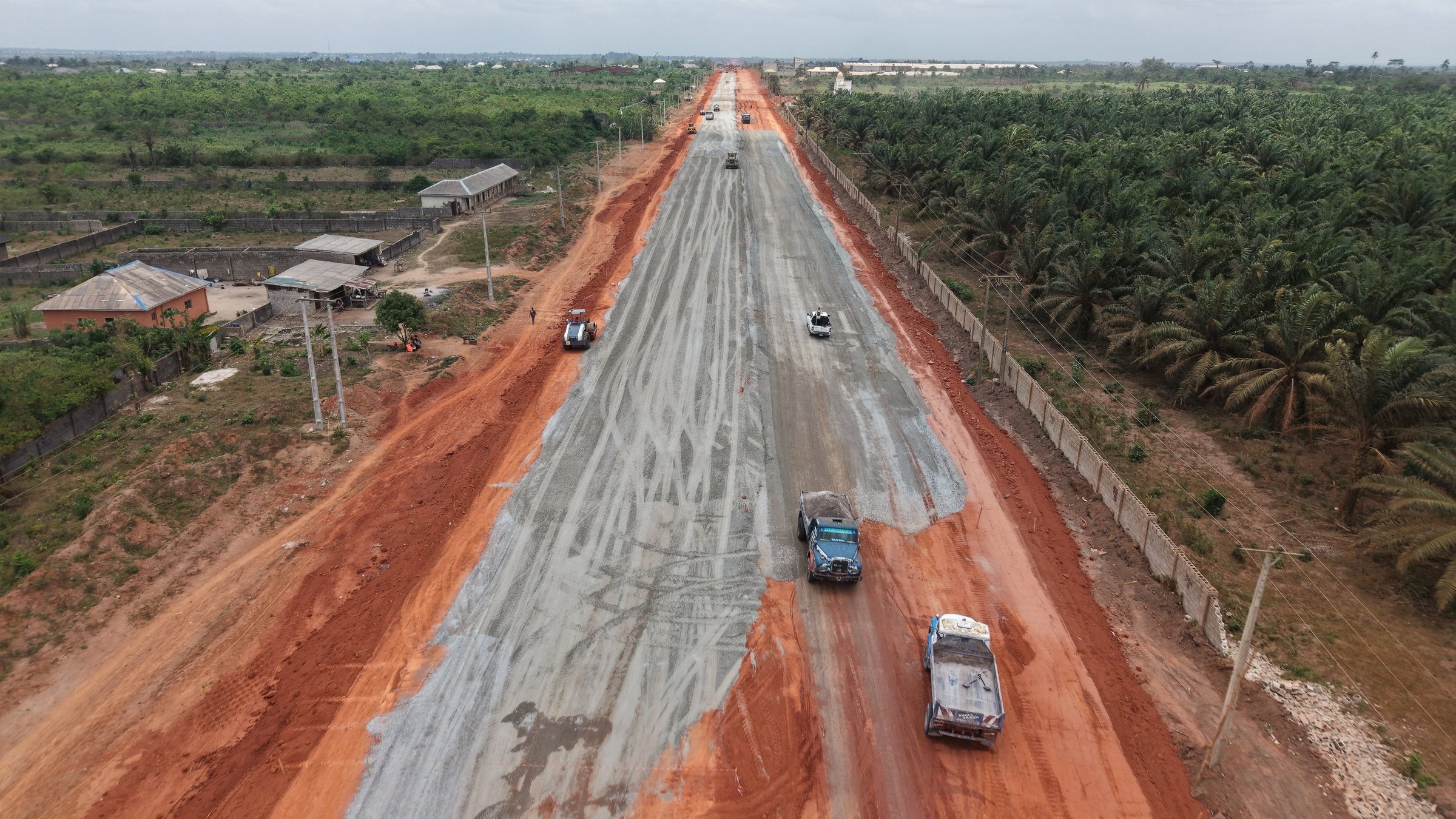 Concrete highway construction through the Badagry section