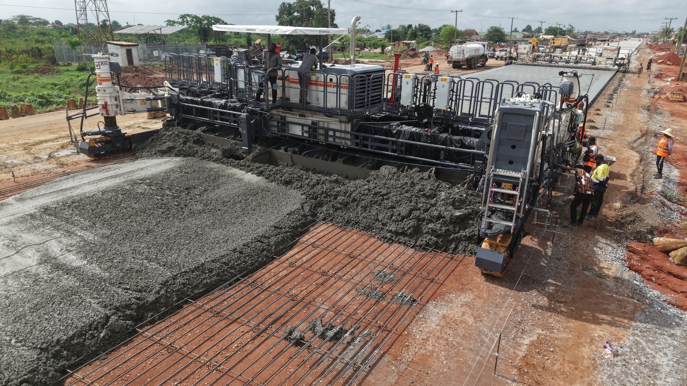 Large paving operation progressing through Badagry