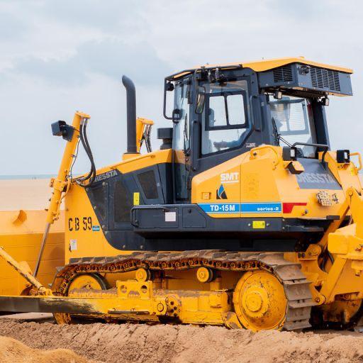 Tracked plant shaping sandy coastal terrain for the Fidjrosse Beach development corridor in Benin