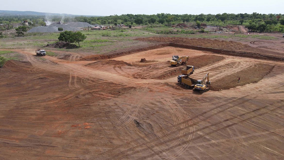 Earthworks and site preparation for the National Route NR14 rehabilitation project in Togo