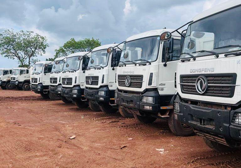 Truck fleet assembled in support of the Togo route rehabilitation programme