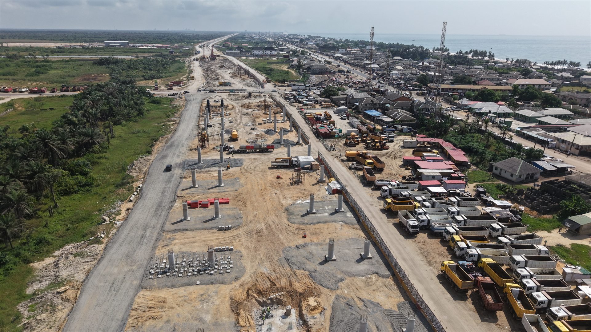 Bridge structures under construction on a Hitech highway corridor