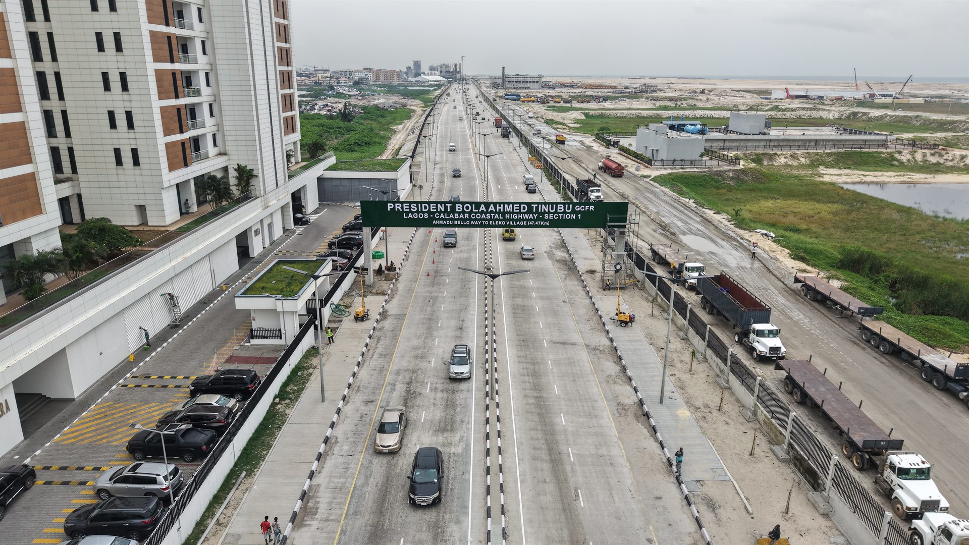 Completed section of the Lagos-Calabar Coastal Highway open to traffic