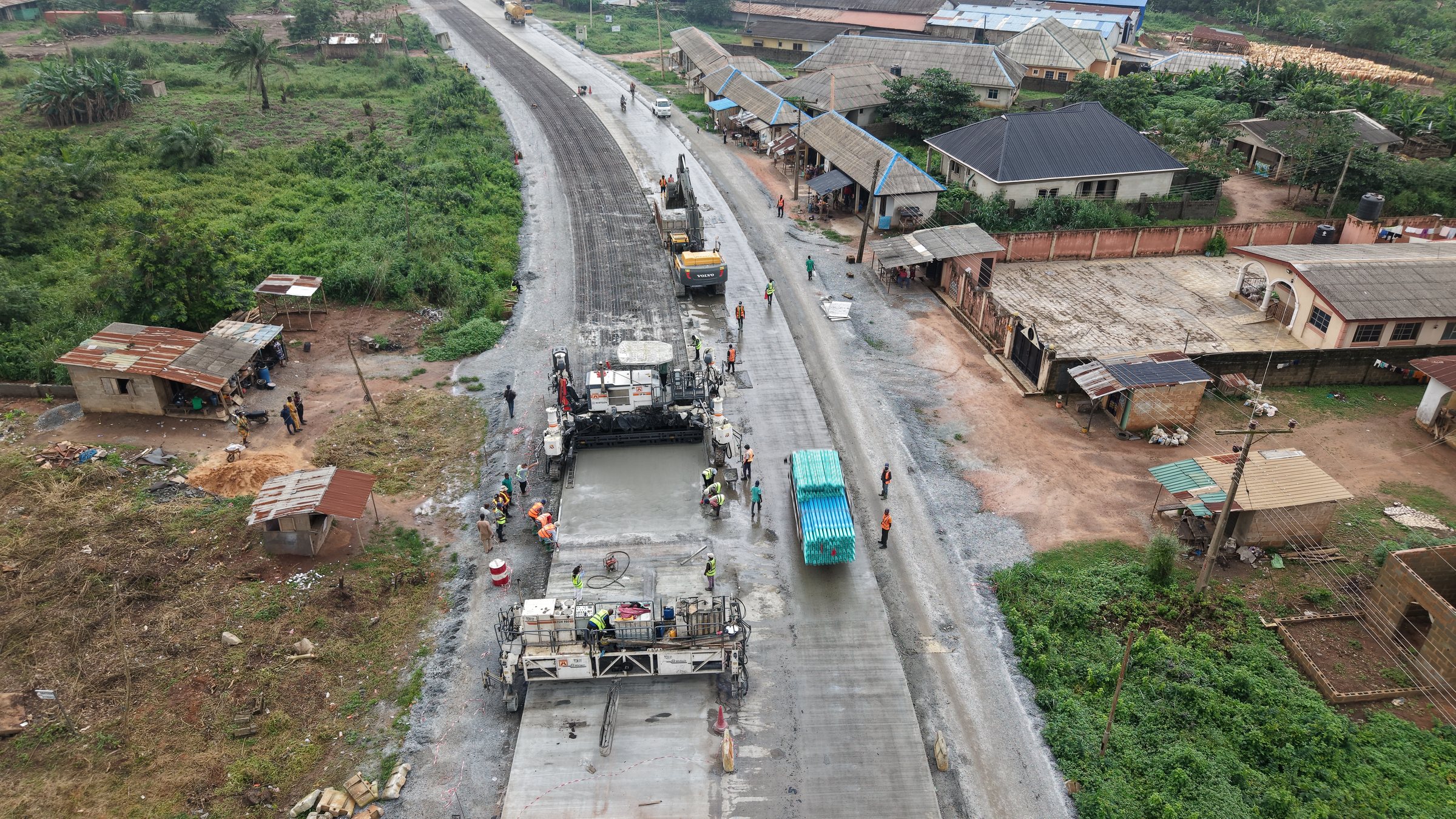 CRCP paving operation on Dangote Deep Sea Port Road Section 3